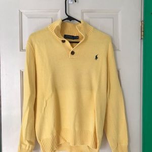 Yellow Polo Quarter Button Sweater